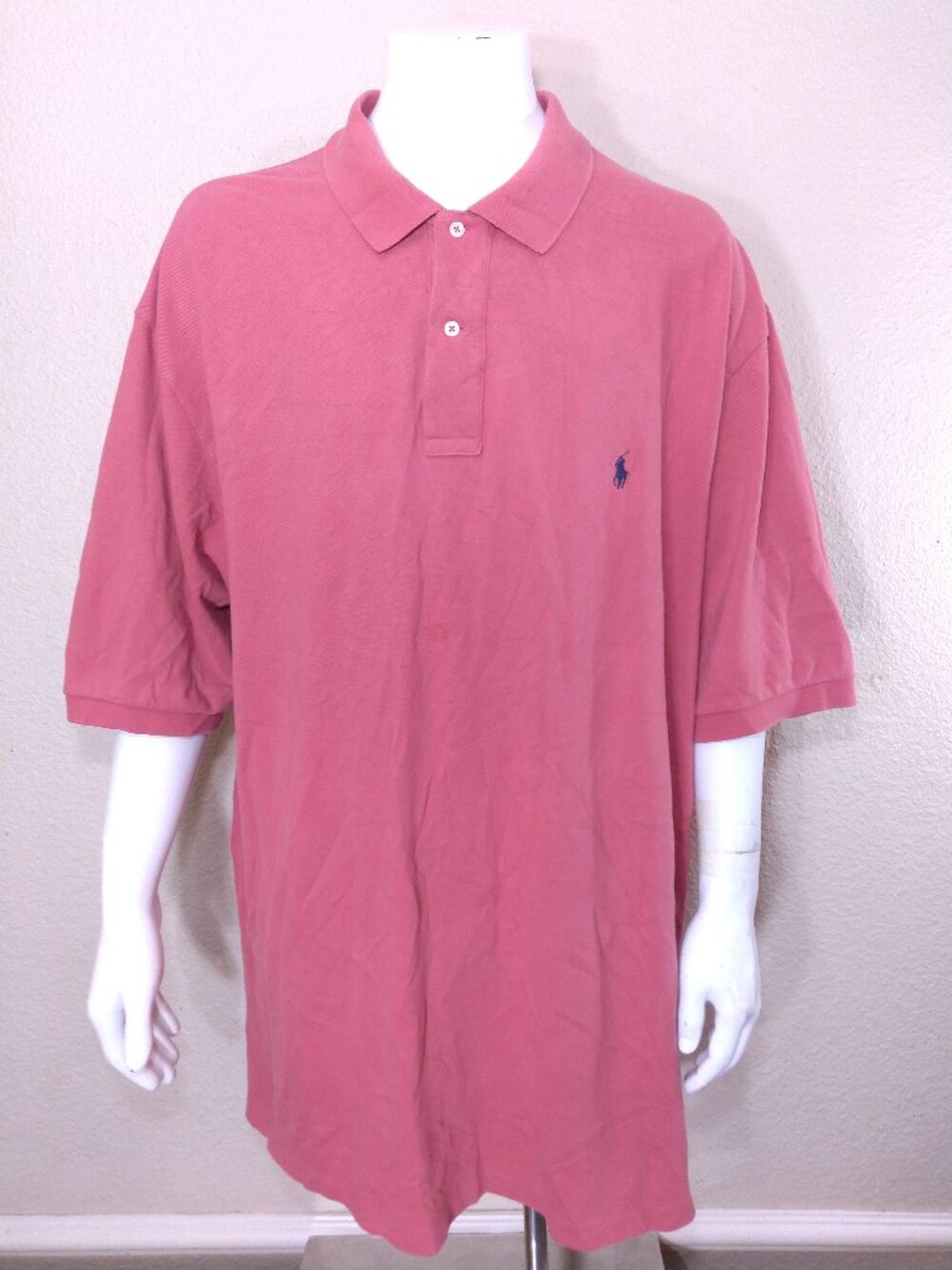POLO RALPH LAUREN 3XLT Pink BLUE PONY XXXL 3XL BIG & TALL RL MENS Vintage Shirt